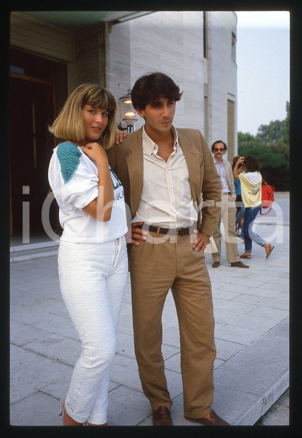 35mm vintage slide* 1990 VENEZIA Debora ERGAS e Marcello MODUGNO 1