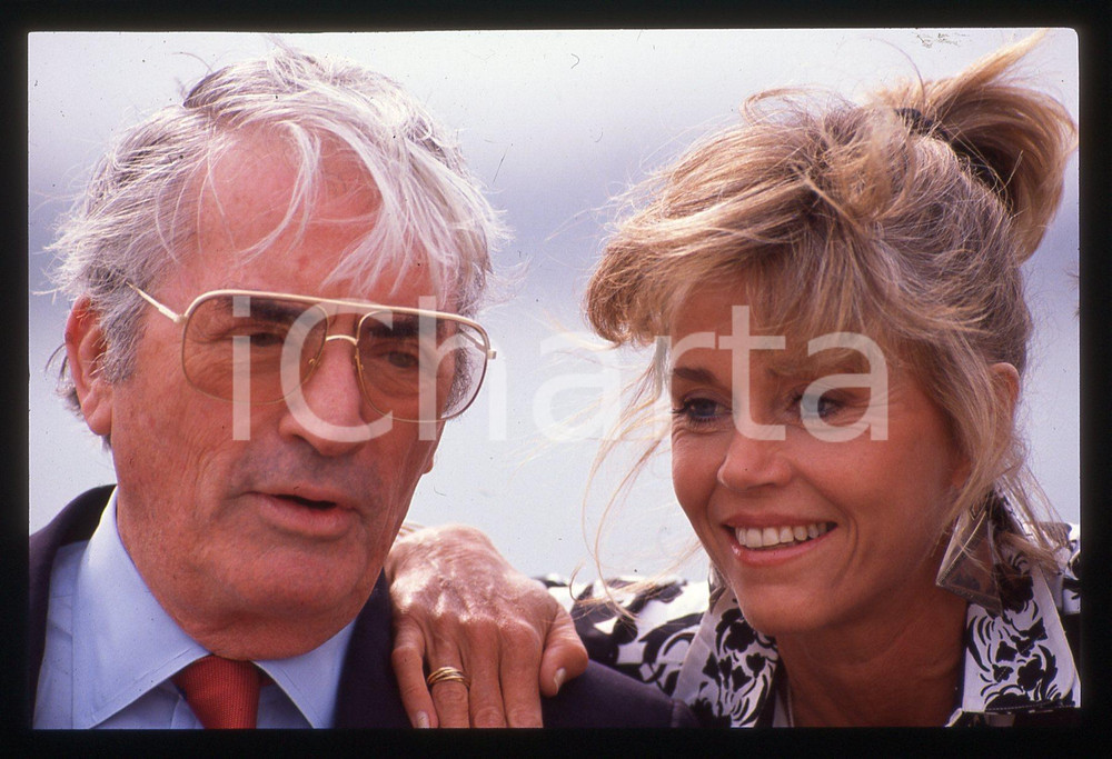 35mm vintage slide* 1989 FESTIVAL CANNES - Jane FONDA e Gregory PECK Ritratto 8