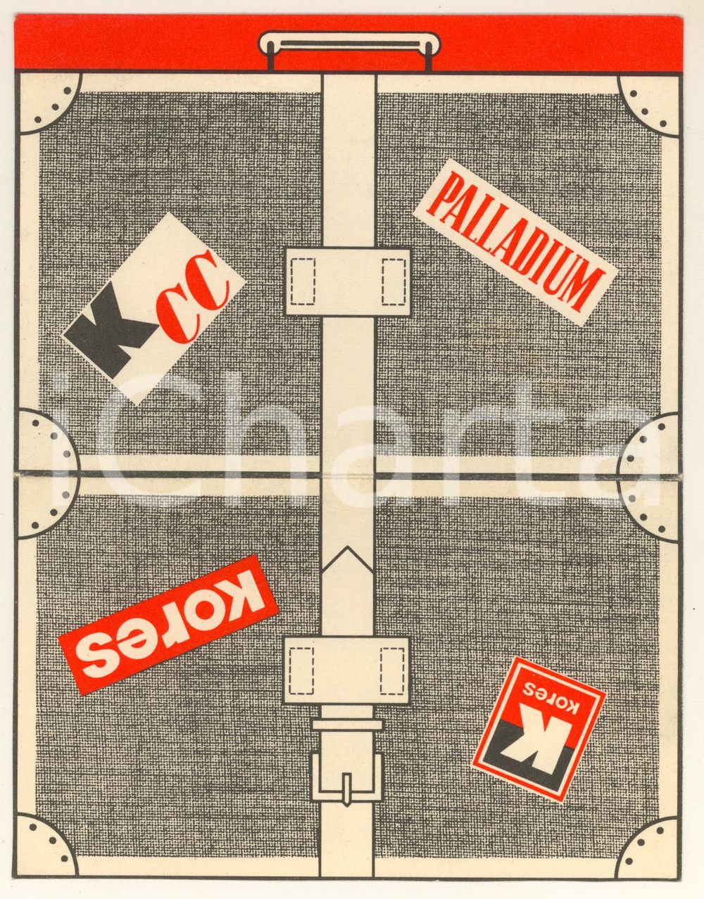 Materiale pubblicitario d’epoca 1963 MILANO Via Cadolini  KORES carte e cancelleria   Biglietto pubblicitario 1