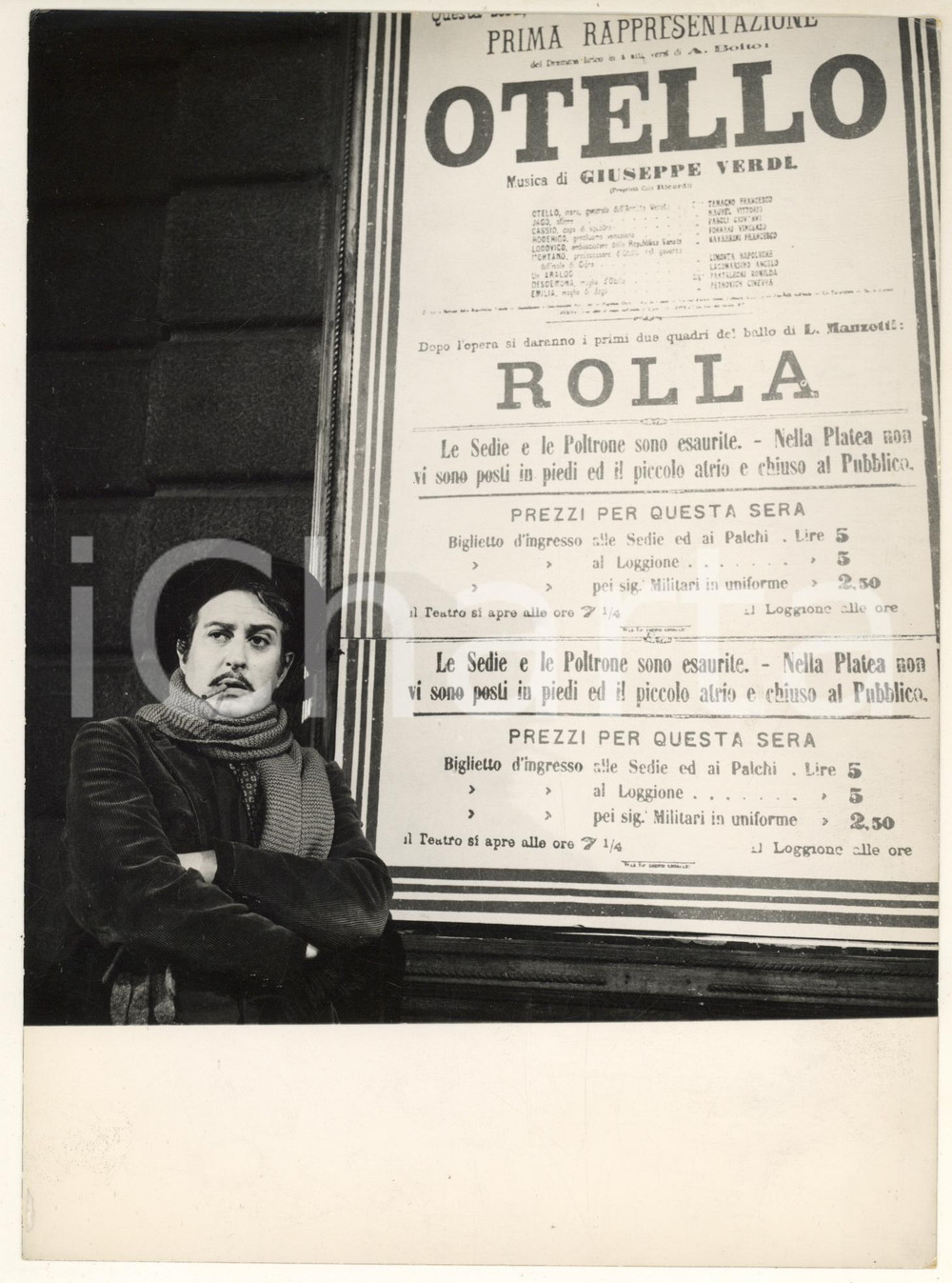 Fotografia d epoca originale 1973 MILANO Teatro alla Scala  Attore Alberto LIONELLO Foto 18x24 cm 1