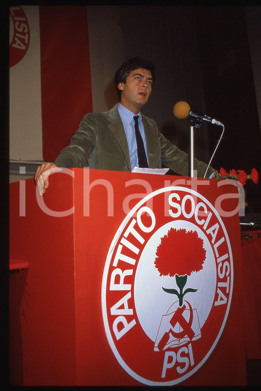 35mm vintage slide* 1987 ca Claudio MARTELLI Convegno PSI (2)