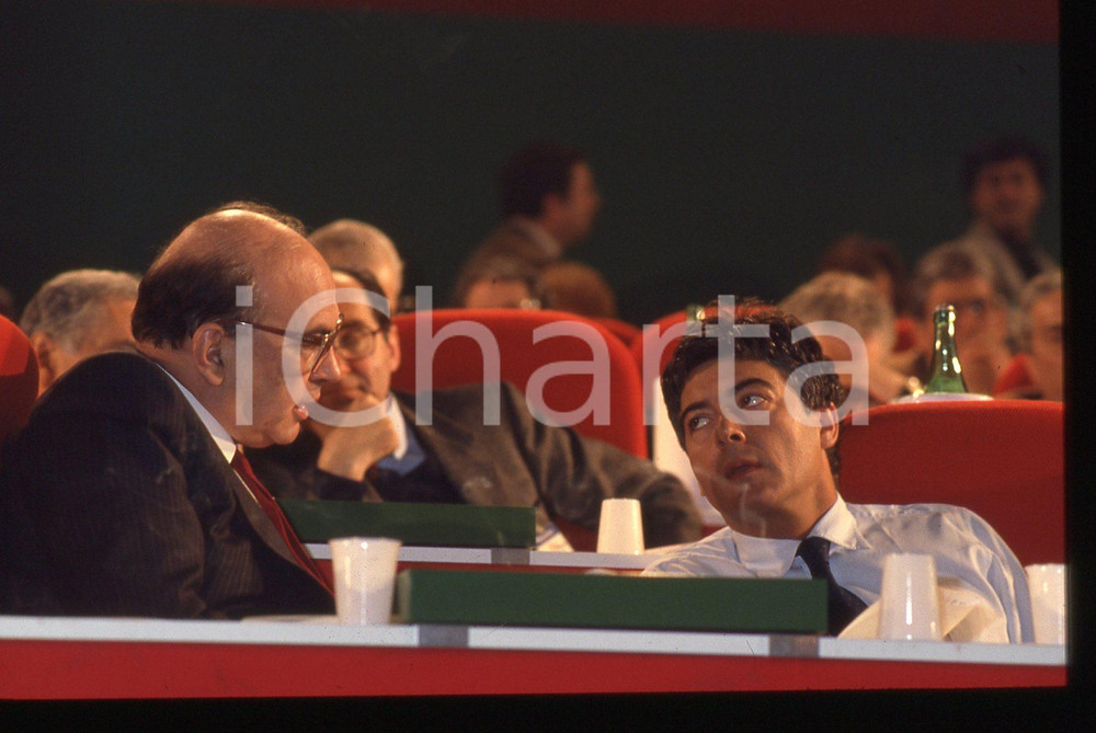 35mm vintage slide* 1987 RIMINI Bettino CRAXI Claudio MARTELLI Congresso PSI (1)