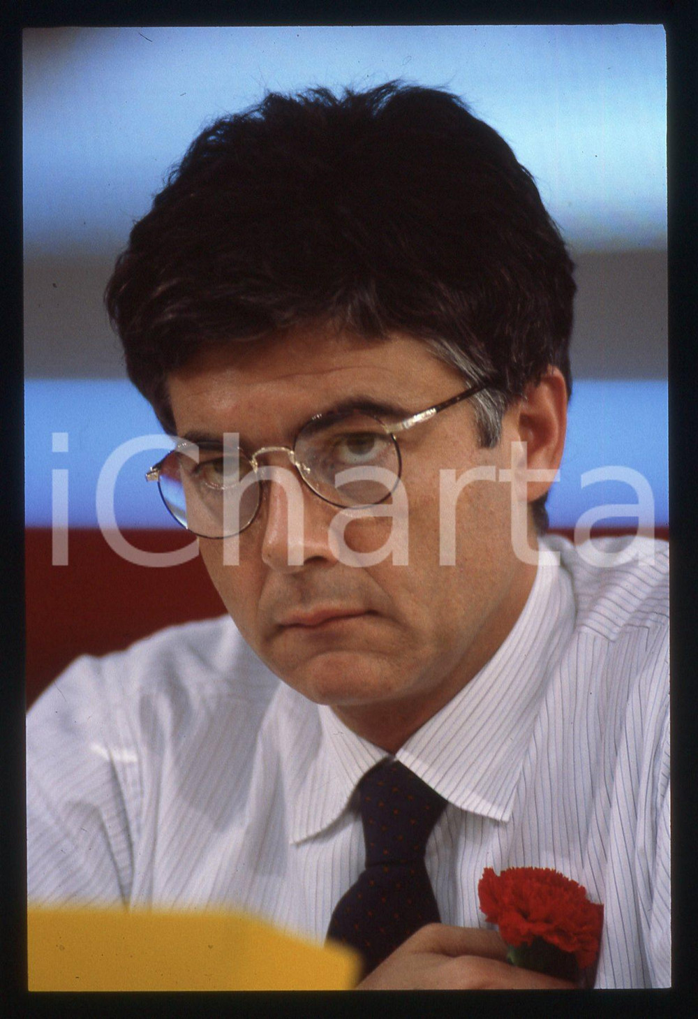 Fotografia d epoca originale 35mm vintage slide 1989 MILANO Claudio MARTELLI Congresso PSI Ansaldo 19 1