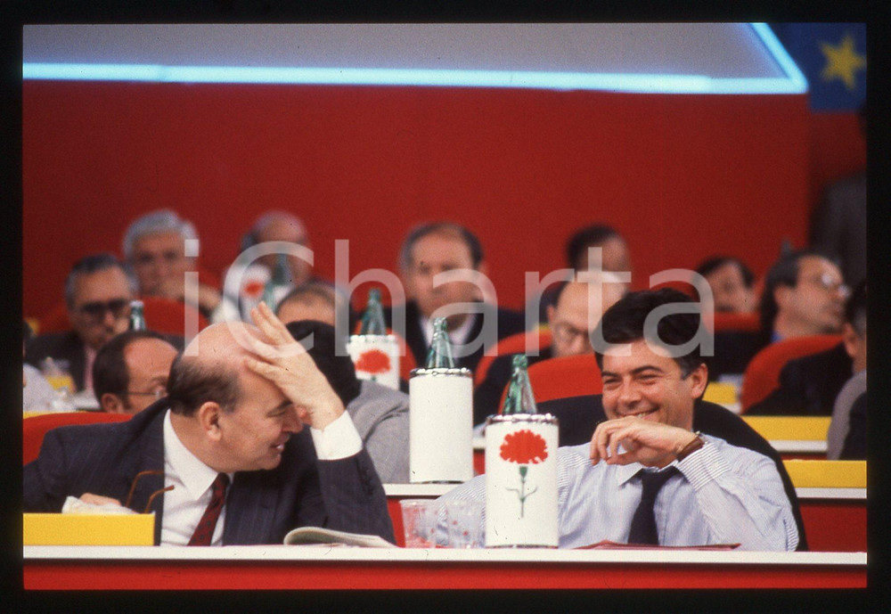35mm vintage slide* 1989 MILANO Bettino CRAXI Claudio MARTELLI Congresso PSI (3)