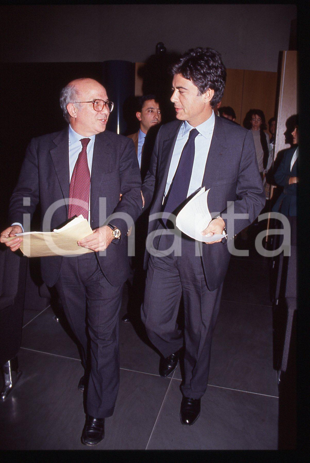 35mm vintage slide* 1991 ca Claudio MARTELLI Paolo Cirino POMICINO (1)