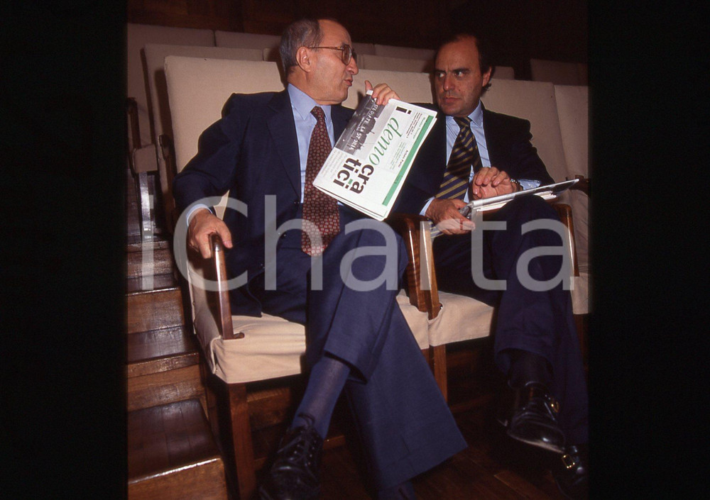 35mm vintage slide* 1995 Enrico DE MITA Bruno VESPA (1)