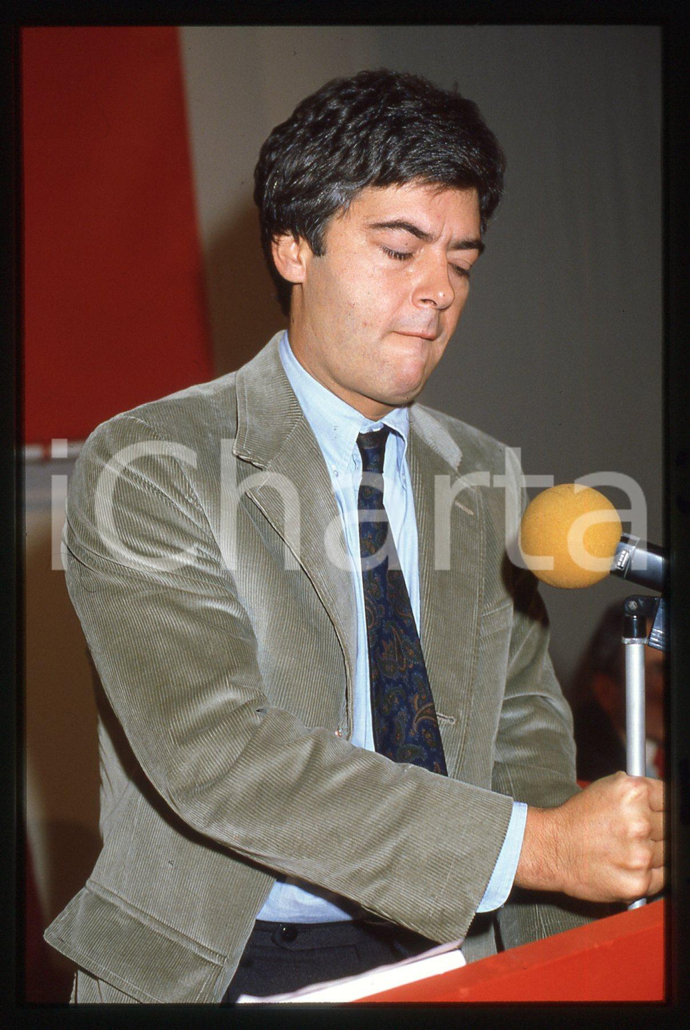 Fotografia d epoca originale 35mm vintage slide 1987 ca Claudio MARTELLI Convegno PSI 6 1