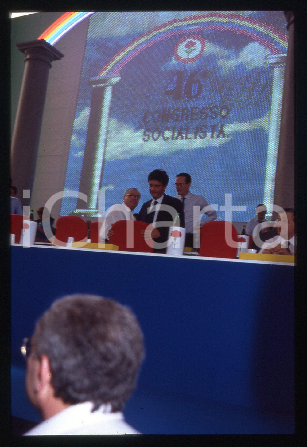 35mm vintage slide* 1991 BARI Claudio MARTELLI Congresso PSI (5)