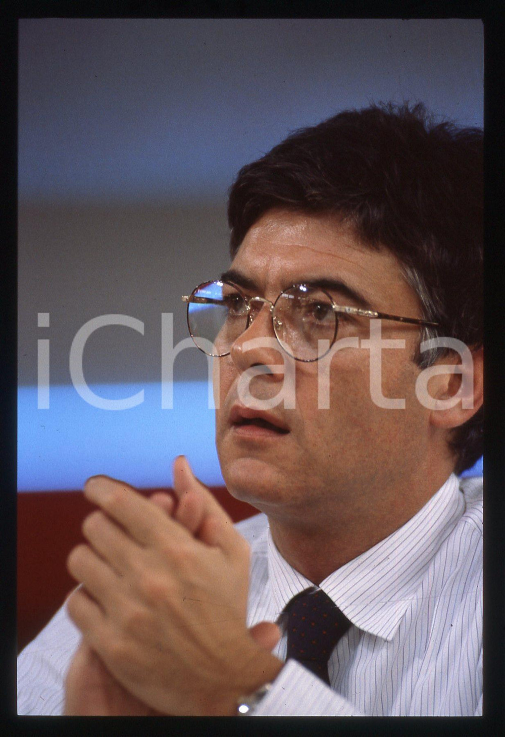 Fotografia d epoca originale 35mm vintage slide 1989 MILANO Claudio MARTELLI Congresso PSI Ansaldo 13 1