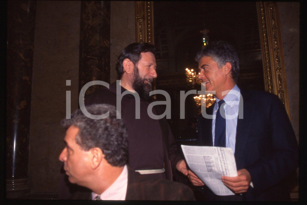 35mm vintage slide* 2000 ca MILANO Claudio MARTELLI Padre Ferdinando COLOMBO