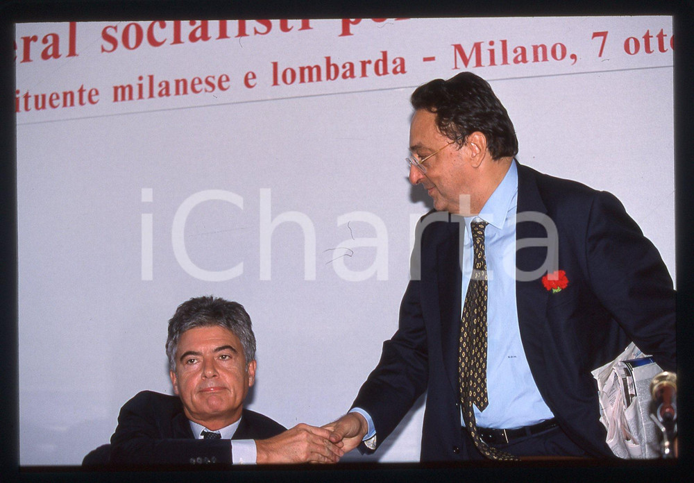35mm vintage slide* 2000 MILANO Claudio MARTELLI Gianni DE MICHELIS (4)