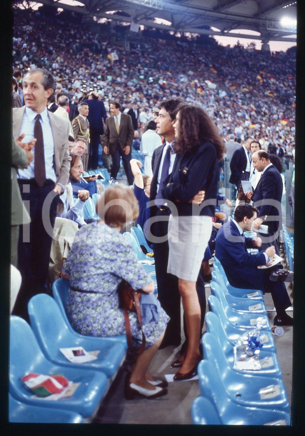 Fotografia d epoca originale 35mm vintage slide 1990 ROMA Claudio MARTELLI Rosy GRECO Finale mondiali 2 1