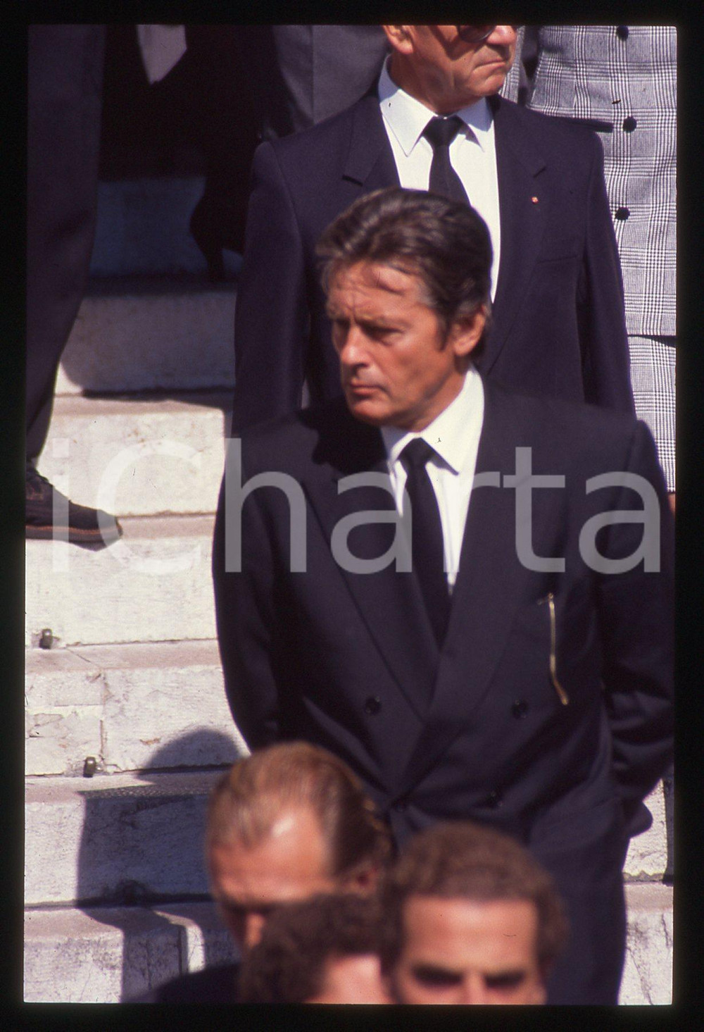 35mm vintage slide* 1990 PRINCIPATO DI MONACO Alain DELON Funerali CASIRAGHI (9)