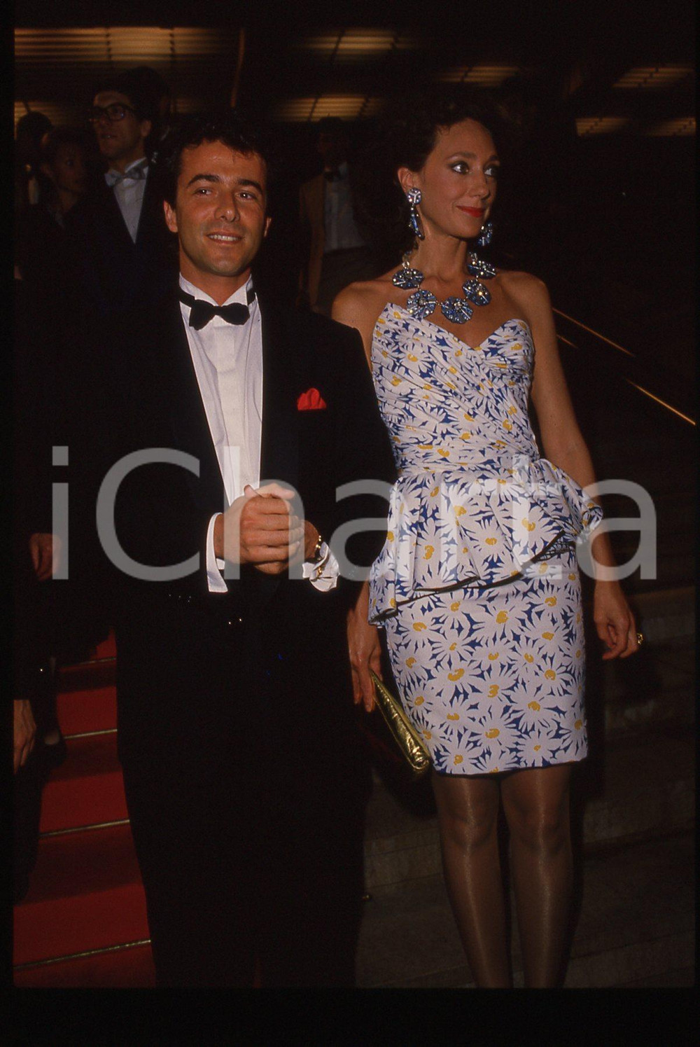 35mm vintage slide* 1988 ca CANNES Marisa BERENSON Bernard MONTIEL (2)