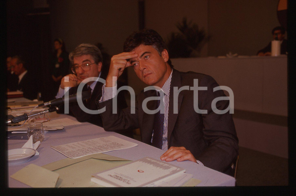 Fotografia d epoca originale 35mm vintage slide 1990 ROMA Claudio MARTELLI Conferenza Immigrazione 3 1