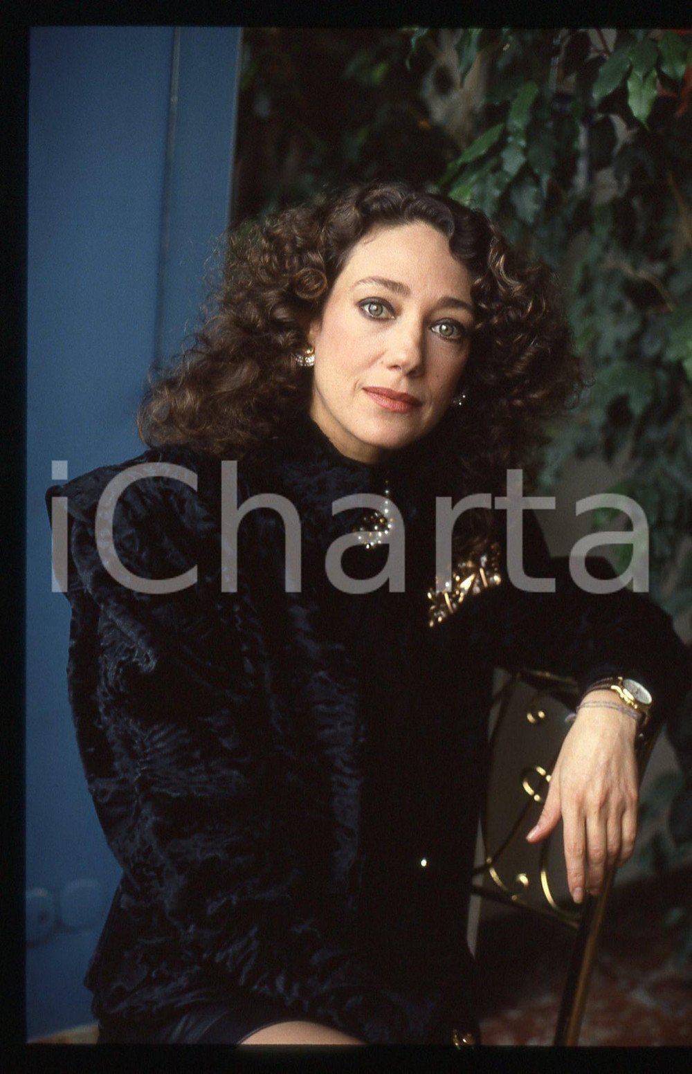 35mm vintage slide* 1987 MILANO Marisa BERENSON Conferenza stampa (5)