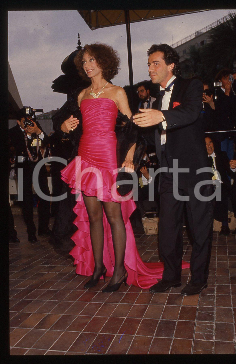 35mm vintage slide* 1988 ca CANNES Marisa BERENSON Bernard MONTIEL (1)