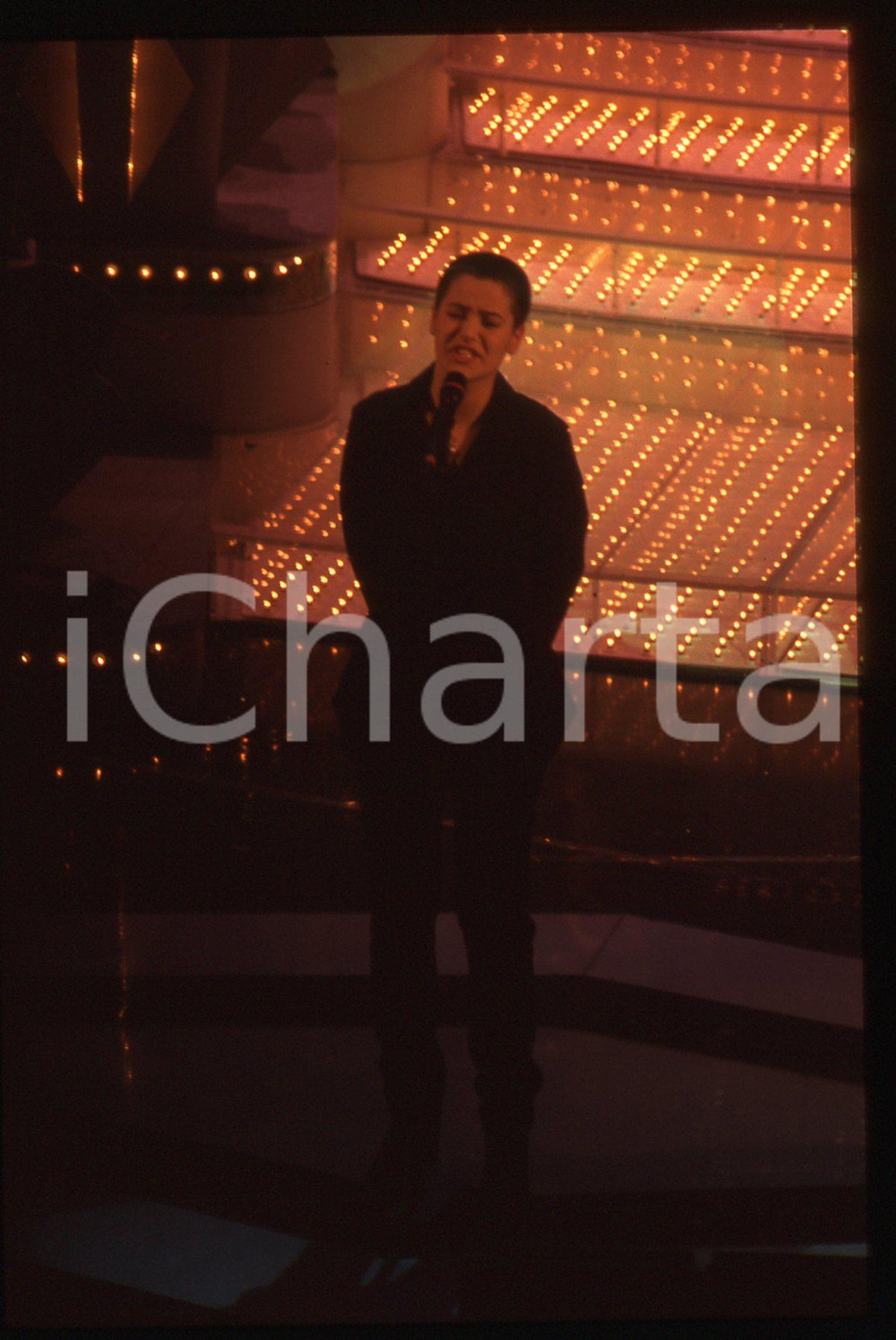 35mm vintage slide* 1997 SANREMO Silvia SALEMI sul palco del Teatro Ariston (26)