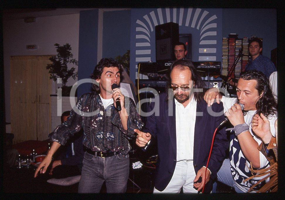 35mm vintage slide* 1991 MUSICA Luciano LIGABUE , Andrea MINGARDI e Paolo BELLI
