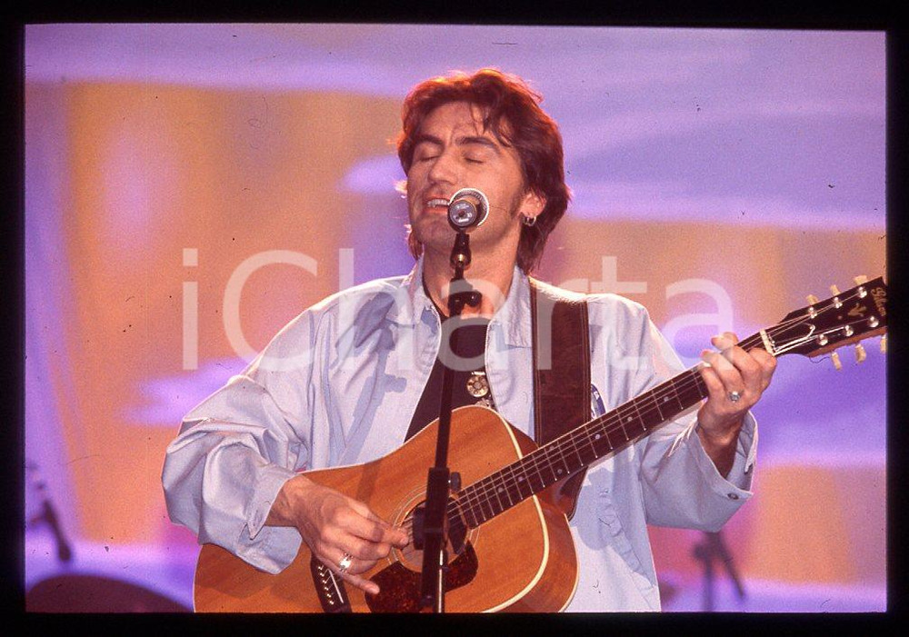 Fotografia d epoca originale 35mm vintage slide 1995 MUSICA  Luciano LIGABUE 1