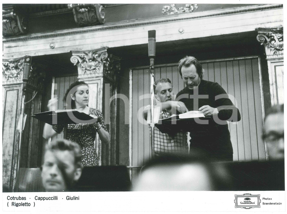 1980 WIEN Carlo Maria GIULINI Piero CAPPUCCILLI Ileana COTRUBAS "Rigoletto" Foto Fotografia d'epoca. EDIZIONE: Deutsche Grammophon GOOD/buono  Formato: 23x17 cm originale e autentica 1