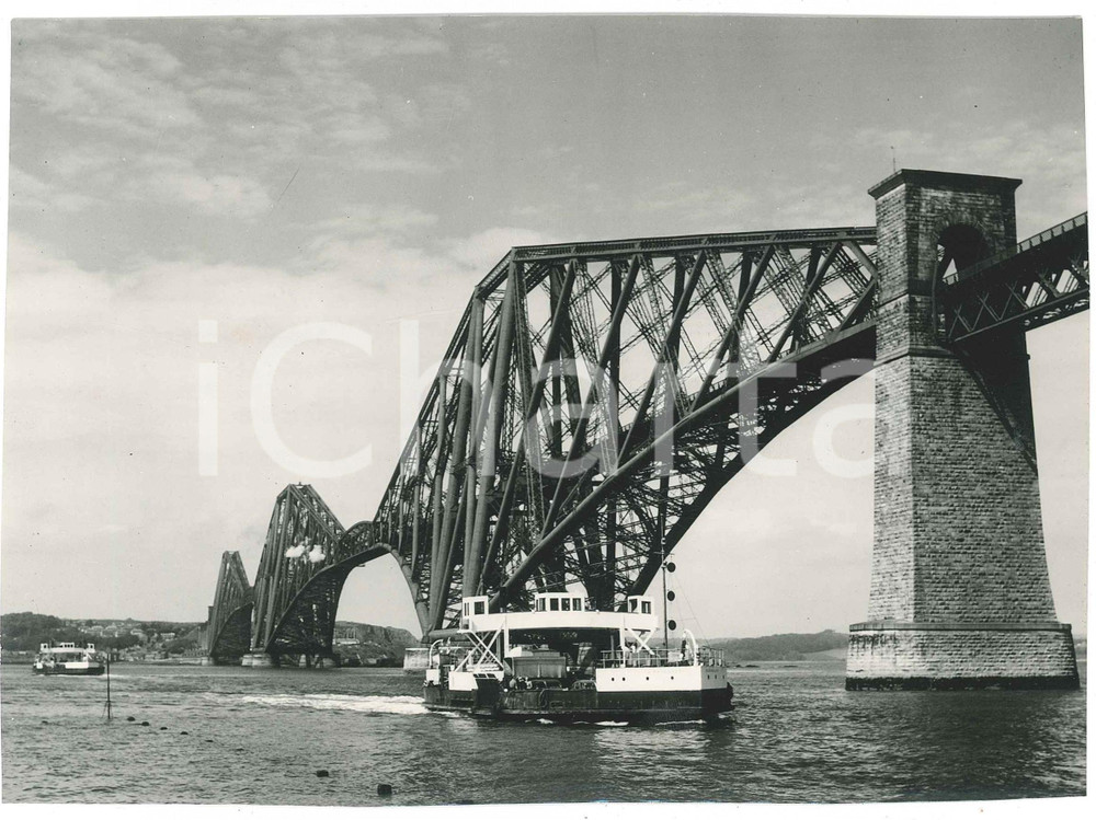 1957 SCOTLAND - The Railway Bridge over the River Forth - VINTAGE Photo Fotografia d'epoca, con didascalia al verso. GOOD/buono  Formato: 20x14 cm originale e autentica 1