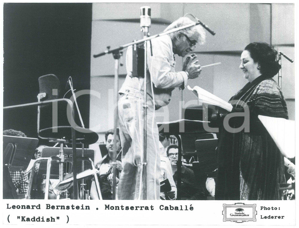 Fotografia d epoca originale 1979 KADDISH Leonard BERNSTEIN Montserrat CABALLÃ‰ Photo DEUTSCHE GRAMMOPHON 1