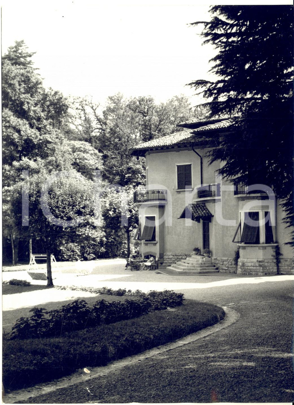 1958 CADENABBIA Veduta di Villa Arminio pronta per le vacanze di Konrad ADENAUER