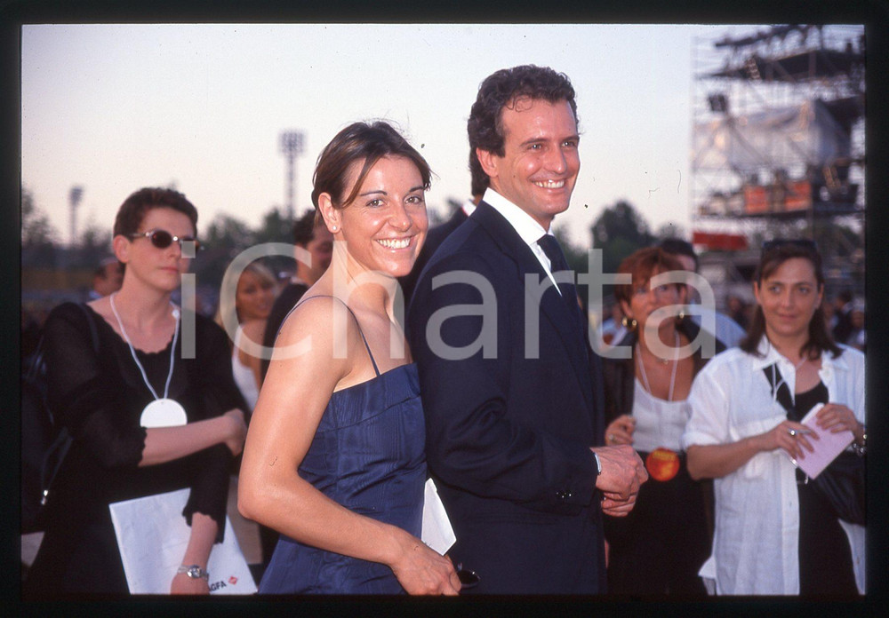 Fotografia d epoca originale Deborah COMPAGNONI e Alessandro BENETTON 2000 ca 35 mm vintage slide 1