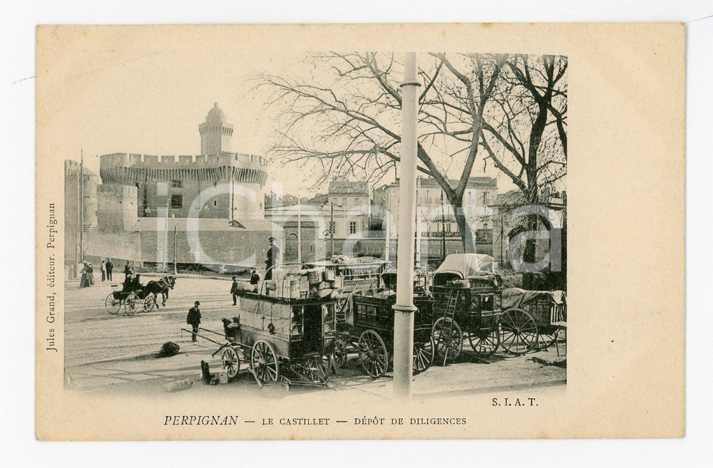 1900 ca PERPIGNAN Le Castillet - Depot de Diligences - Carte postale FP NV  Cartolina postale d'epoca, non viaggiata.CONDIZIONI: FFORMATO: FP    originale e autentica 1