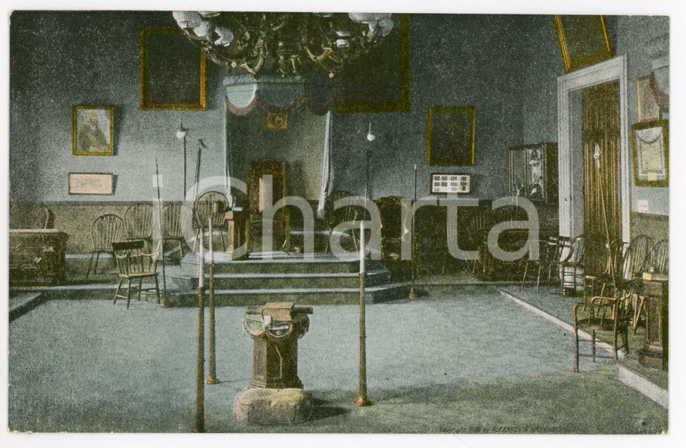 1920 ca FREEMASONRY ALEXANDRIA Washington Lodge - East View - Postcard  Cartolina postale d'epoca, non viaggiata.CONDIZIONI: GFORMATO: FP    originale e autentica 1