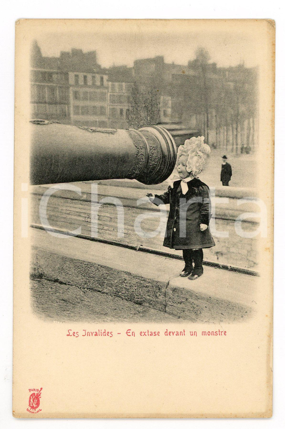 1900 ca PARIS Les INVALIDES - Enfant en extase devant un monstre - Carte postale  Cartolina postale d'epoca, non viaggiata.CONDIZIONI: GFORMATO: FP    originale e autentica 1