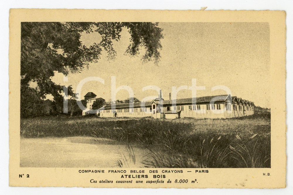 1910 ca PARIS Compagnie Franco-Belge des Crayons - Atelier Bois - Carte postale  Cartolina pubblicitaria d'epoca, non viaggiata.CONDIZIONI: GFORMATO: FP    originale e autentica 1