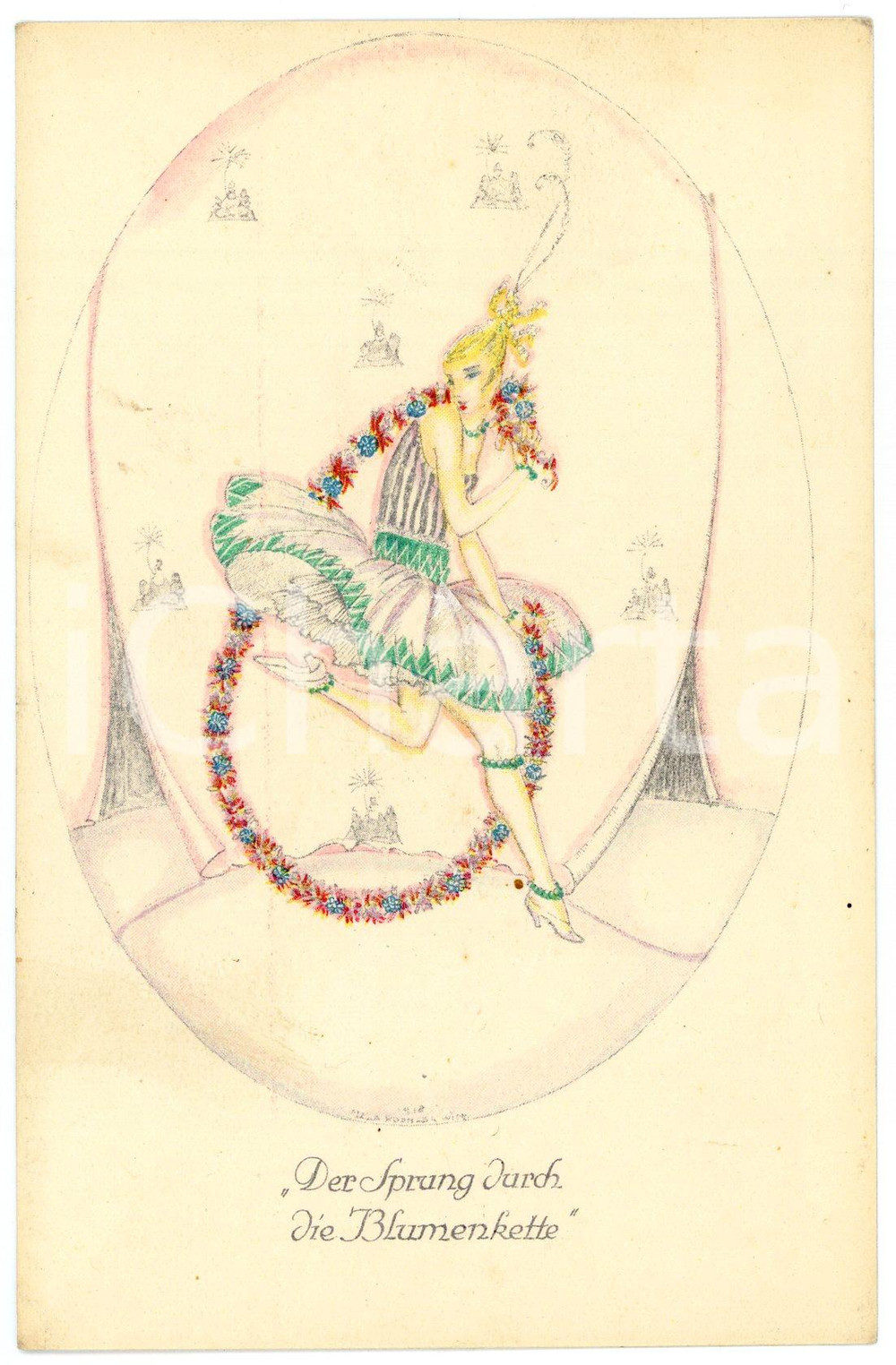 1918 ART DECO Artist Mela KOEHLER Fairy dancing - Illustrated postcard  Cartolina postale d'epoca, illustrata, non viaggiata.CONDIZIONI: F (lievi ondulature)FORMATO: FPEDIZIONE: B.K.W.I. 423-4    originale e autentica 1