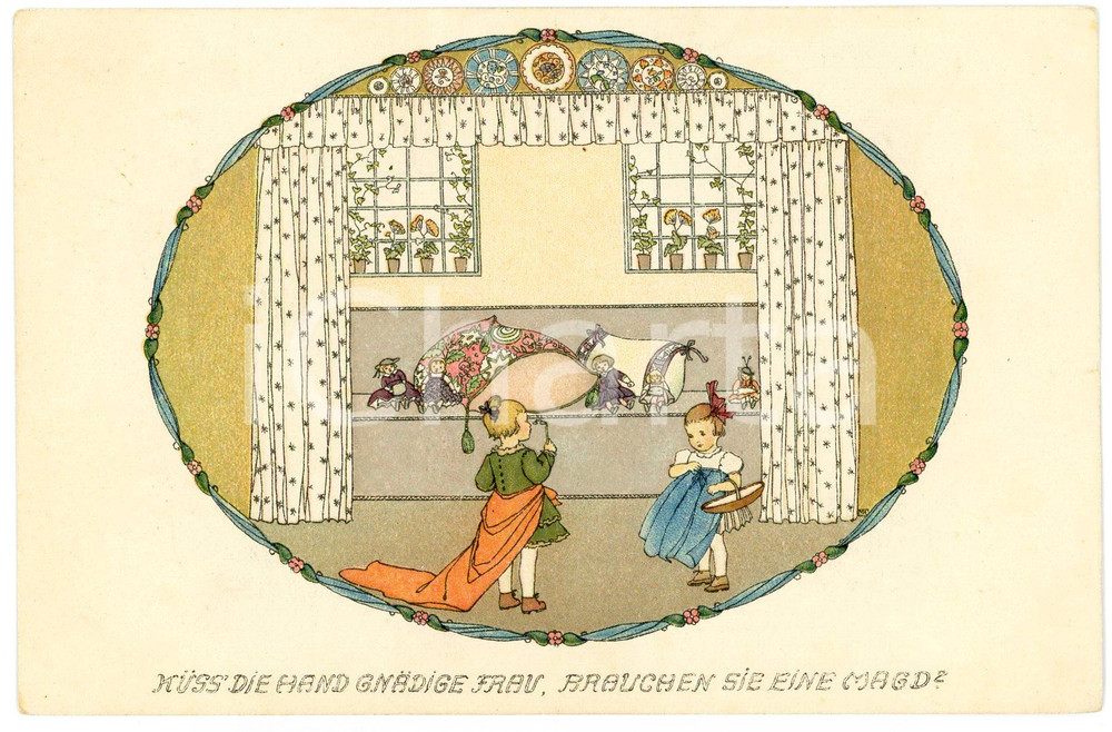 1910 Mela KOEHLER Muss die hand gnÃ¤dige frau, brauchen sie eine magd? Postcard  Cartolina postale d'epoca, non viaggiata.CONDIZIONI: GOODFORMATO: FP     originale e autentica 1