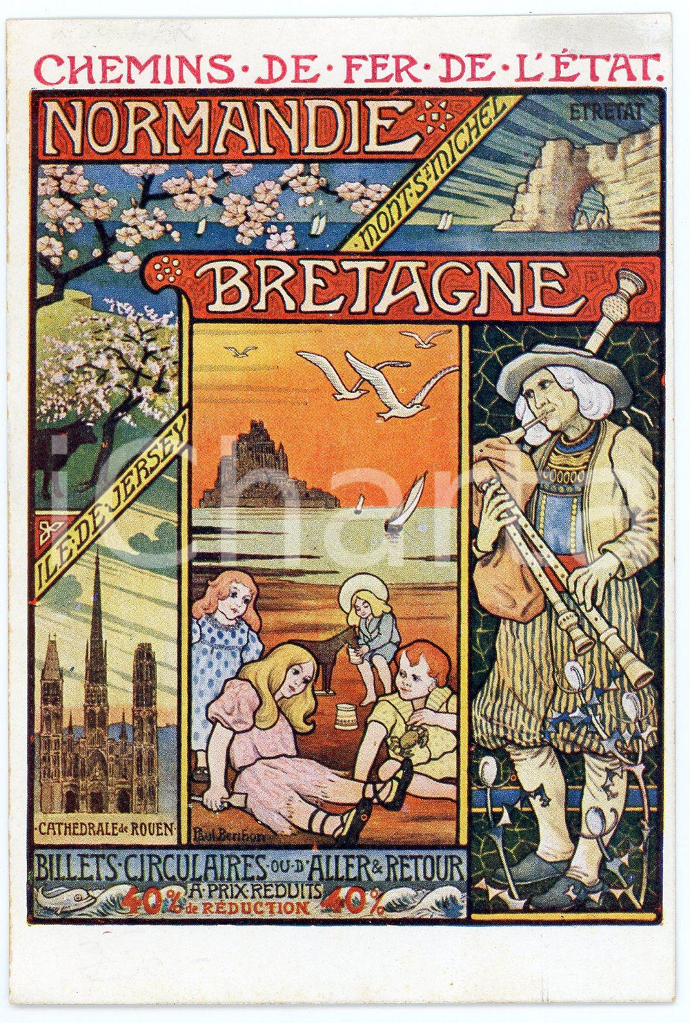 1910 ca CHEMIN DE FER DE L'Ã‰TAT Normandie - Bretagne - Carte postale FP NV  Cartolina postale d'epoca, non viaggiata.CONDIZIONI: FAIRFORMATO: FP    originale e autentica 1