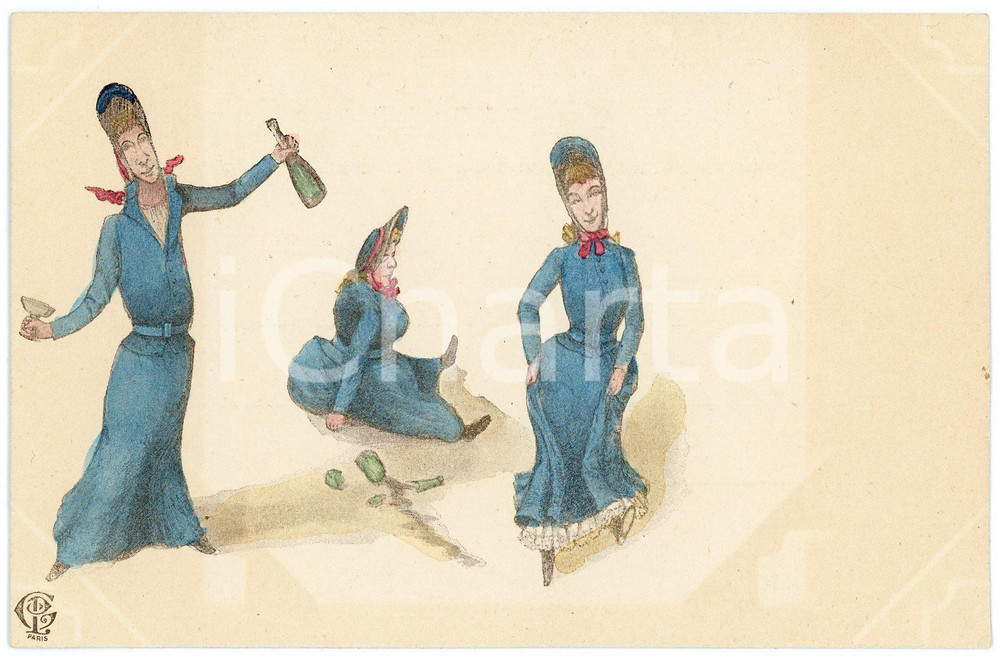 1900 ca HUMOUR Three drunken women ILLUSTRATED Postcard FP NV  Cartolina postale d'epoca, non viaggiata.CONDIZIONI: FAIR (lievi bruniture)FORMATO: FP    originale e autentica 1