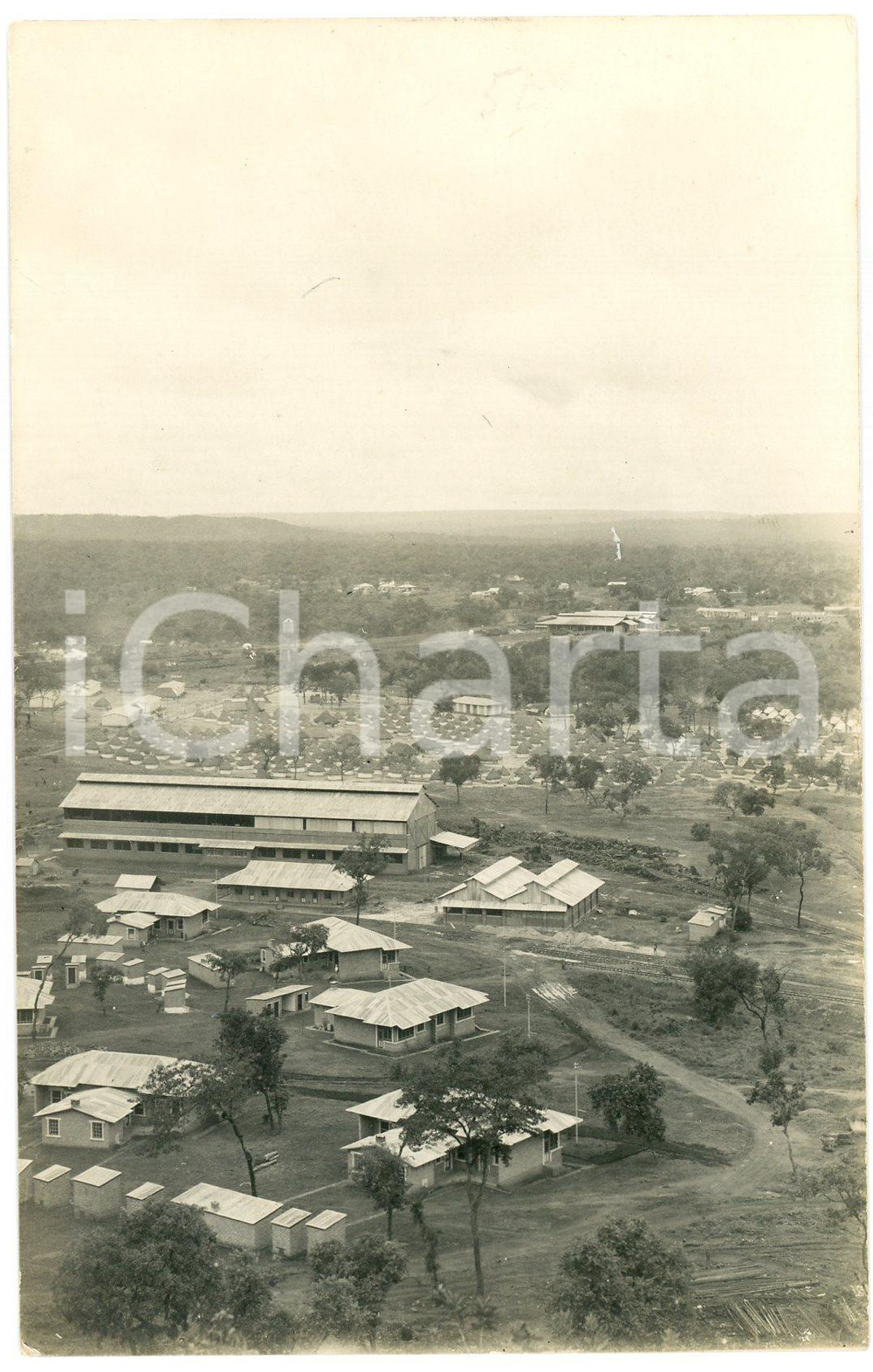 1930 ca CONGO BELGE Mine PANDA - Camp minier - Photo LÃ©opold GABRIEL (1) Fotografia originale in formato cartolina postale.FOTOGRAFO: L&eacute;opold Gabriel - Panda - Katanga  GOOD/buono  Formato: 9x14 cm originale e autentica 1