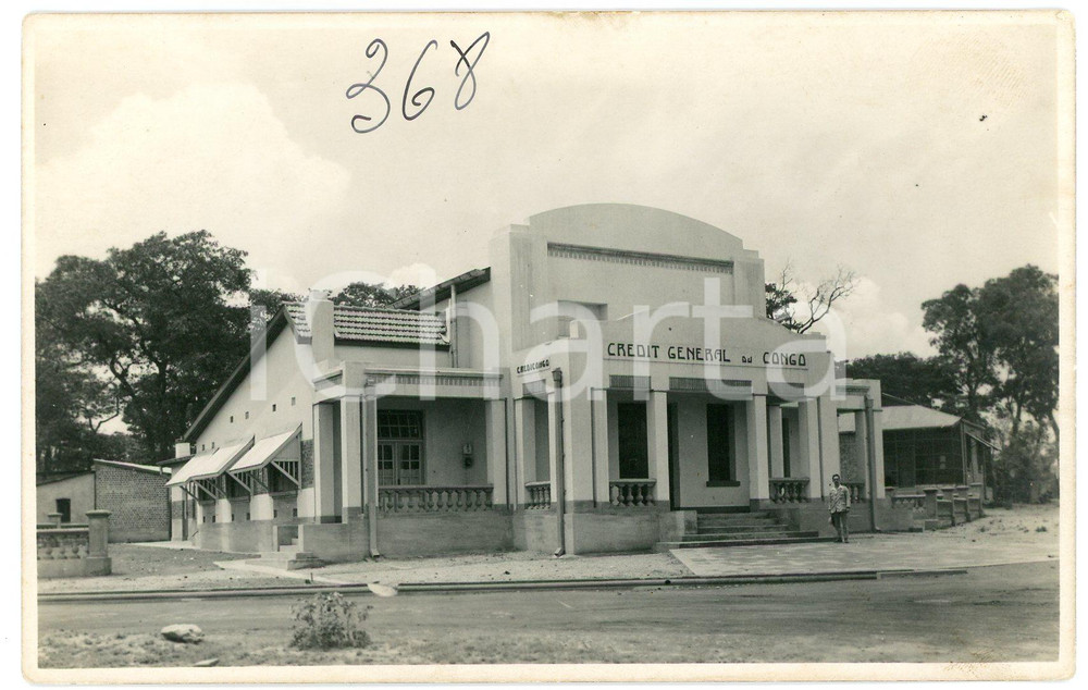 1930 ca CONGO BELGE - ELISABETHVILLE - CREDICONGO *Photo L. GABRIEL nÂ° 368 Fotografia originale d'epoca, in formato cartolina postale.FOTOGRAFO: L&eacute;opold Gabriel - Panda - Katanga  GOOD/buono  Formato: 14x9 cm originale e autentica 1