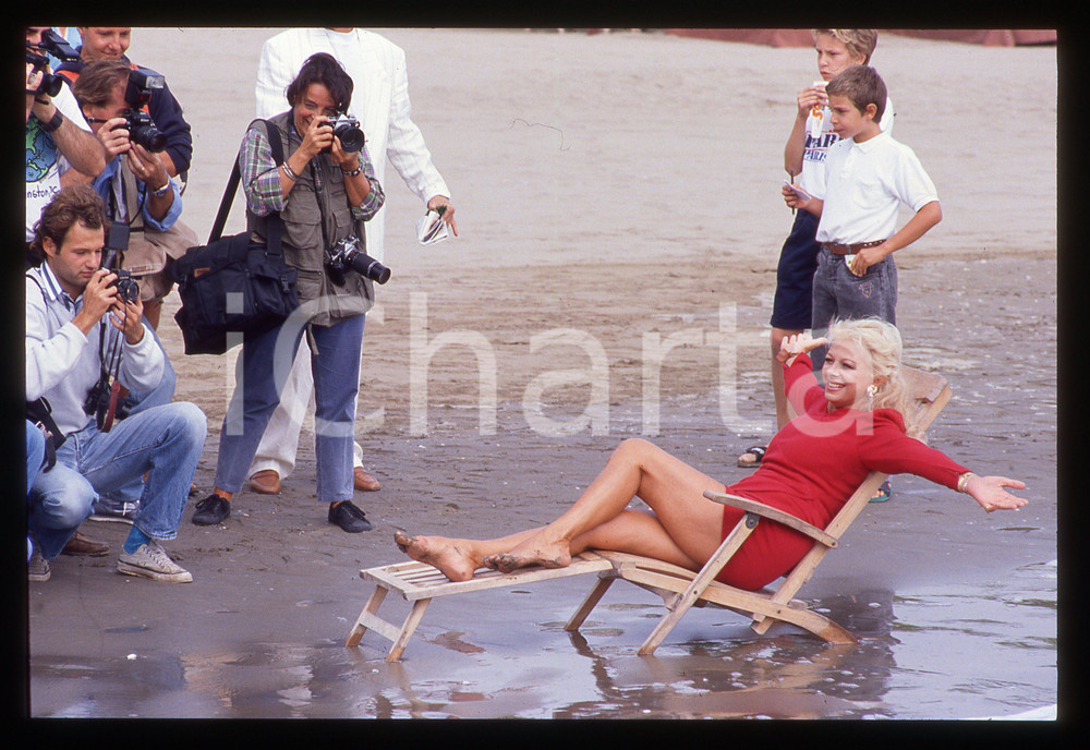 Fotografia d epoca originale Sandra MILO al Lido  Mostra del Cinema di VENEZIA 1990 35mm vintage slide 19 1