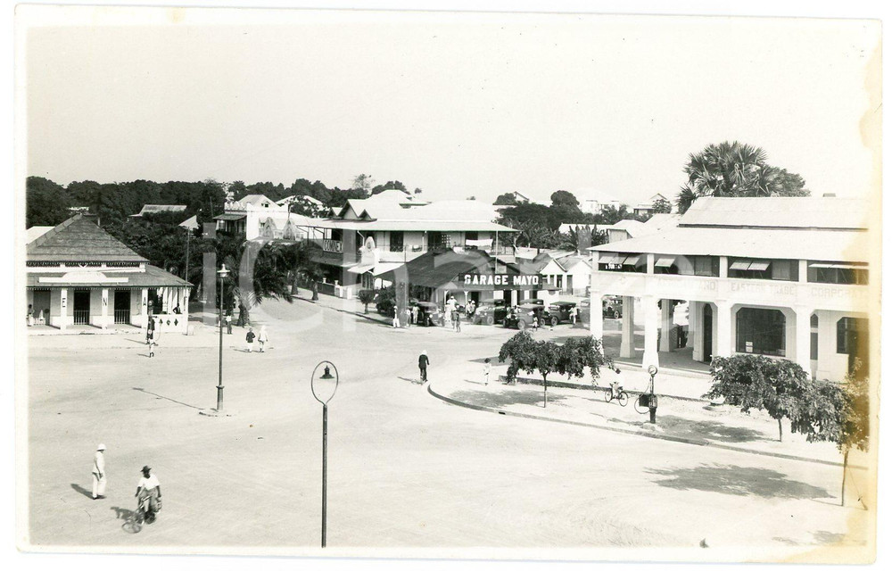 1929 CONGO BELGE - KINSHASA - Place de la Poste - Photo 14x9 cm Fotografia originale d'epoca, in formato cartolina postale. POOR/danneggiato ingiallimento al lato destro Formato: 14x9 cm originale e autentica 1