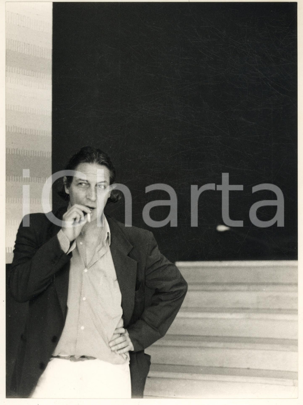 Fotografia d epoca originale 1985 ca TEATRO Carlo CECCHI attore  Ritratto Foto 18x24 cm 1