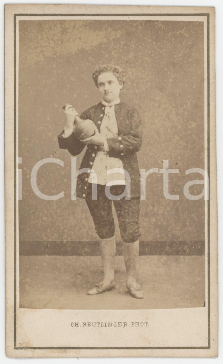 1870 ca FRANCE Attore con la bottiglia - Ritratto - Foto Charles REUTLINGER CDV  Fotografia originale d'epoca.FOTOGRAFO: Charles Reutlinger - Paris FAIR/discreto fioriture Formato: 6x10 cm originale e autentica 1