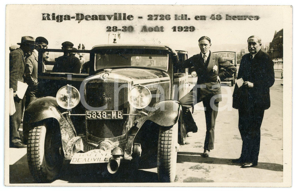 1929 RALLY RIGA-DEAUVILLE 48 hours 2726 km - Driver and car *RARE RPPC postcard  Cartolina postale d'epoca, non viaggiata.CONDIZIONI: GFORMATO: FP    originale e autentica 1
