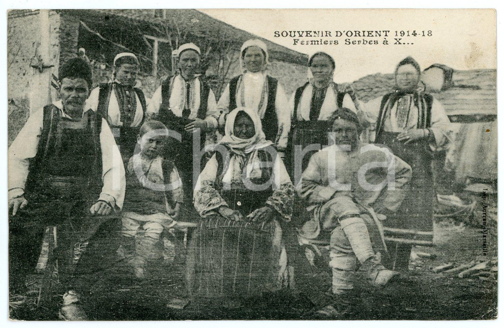 1918 SERBIE Fermiers serbes - Souvenir d'Orient 1914-1918 Carte postale FP NV  Cartolina postale d'epoca, non viaggiata ma con nota manoscritta al verso.CONDIZIONI: FAIR (smussature agli angoli)FORMATO: FP    originale e autentica 1