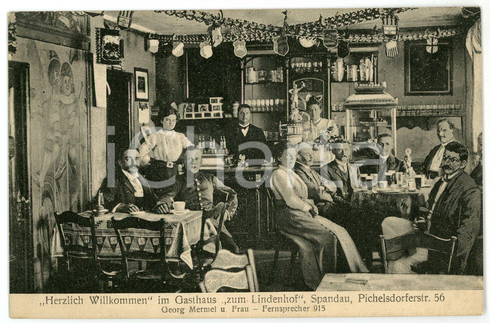 1910 ca SPANDAU Pichelsdorferstrasse - Gasthaus zum Lindenhof - Postcard FP NV  Cartolina postale d'epoca, non viaggiata. FAIR/discreto Lievi smussature agli angoli Formato: FP originale e autentica 1