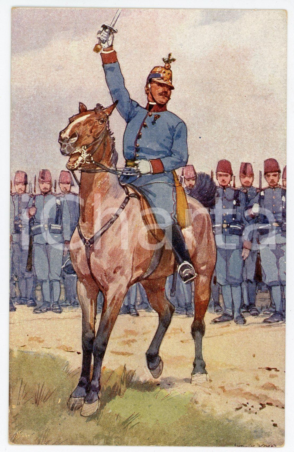 1900 ca Artist Ludwig KOCH - Austro-Hungarian Army - Cavalry (4) - Postcard  Cartolina postale d'epoca, non viaggiata.CONDIZIONI: GFORMATO: FP    originale e autentica 1