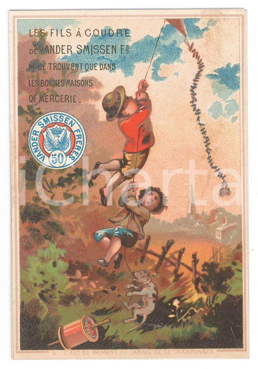 1883 VANDER SMISSEN FRERES Mercerie - Kids with kite ILLUSTRATED Calendar (1)  Calendario tascabile d'epoca, illustrato.CONDIZIONI: GOODFORMATO: 8x11 cm    originale e autentica 1