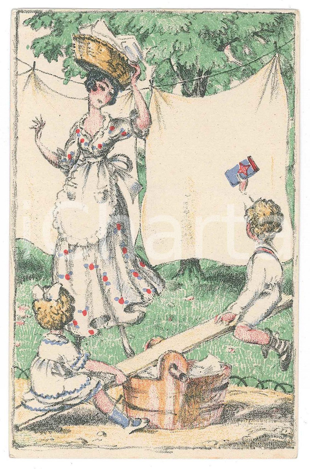 1910 ca DEUTSCHLAND Detergent ASTA -  ILLUSTRATED promo postcard FP NV  Cartolina postale d'epoca, non viaggiata. FAIR/discreto lievi smussature e piegature agli angoli Formato: FP originale e autentica 1