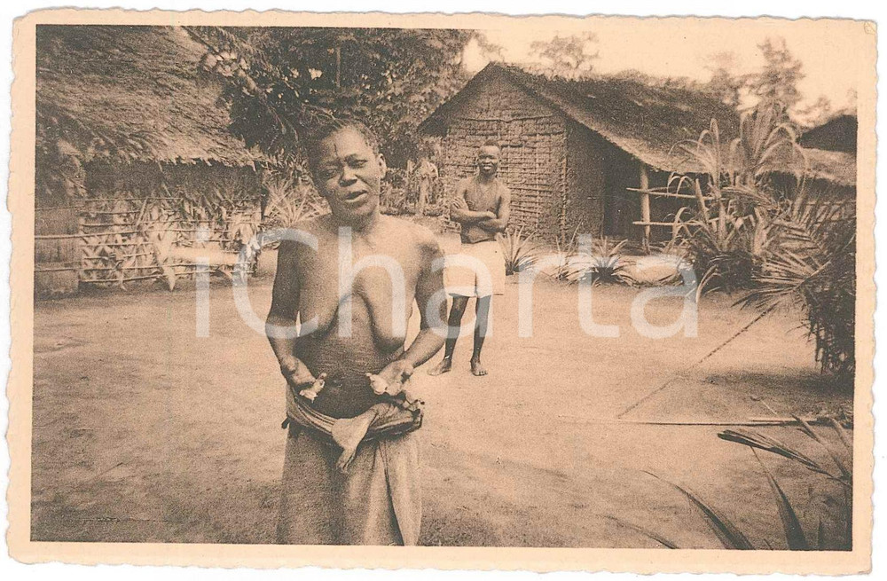 1930 ca LOMBOLOMBO - WAFANDA InstantanÃ© dans un coin du village - Carte postale  Cartolina d'epoca, non viaggiata.  FAIR/discreto Lievi smussature agli angoli FORMATO: 14x9 originale e autentica 1